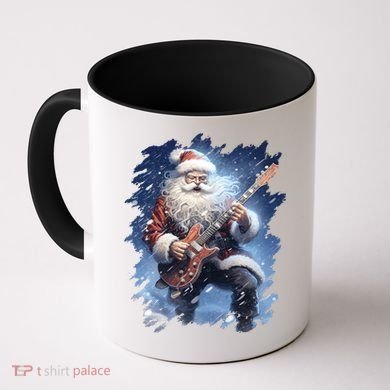 Santa Claus Playing Guitar Coffee Mug