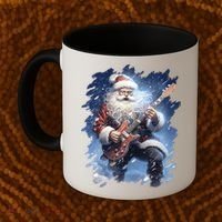 Santa Claus Playing Guitar Coffee Mug thumb 2