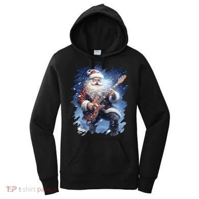 Santa Claus Playing Guitar Women's Hoodie