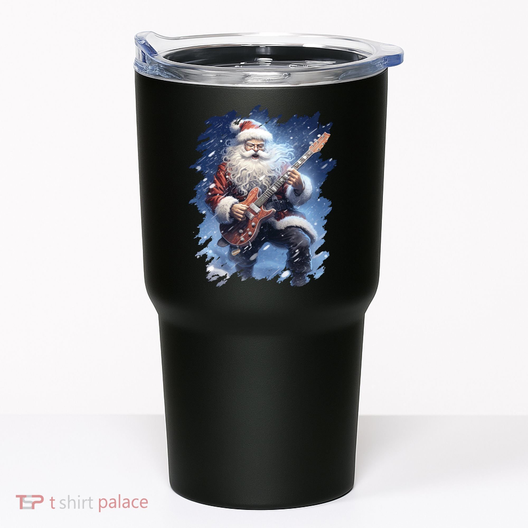 Santa Claus Playing Guitar Tumbler