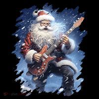 Santa Claus Playing Guitar Mousepad thumb 1