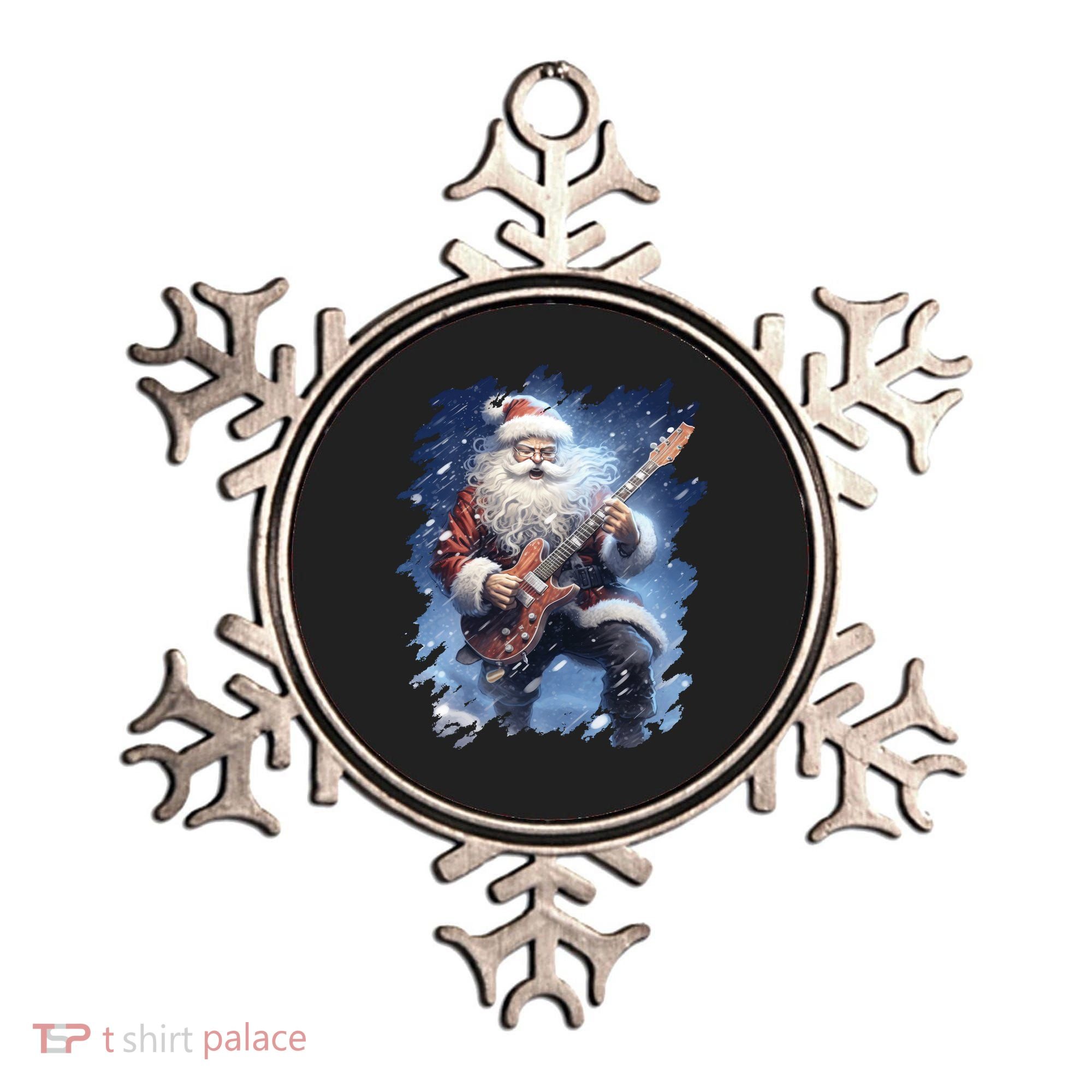 Santa Claus Playing Guitar Ornament