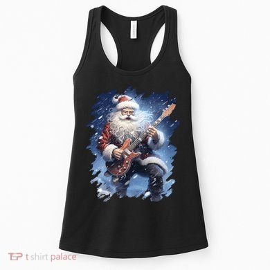 Santa Claus Playing Guitar Women's Tank Top
