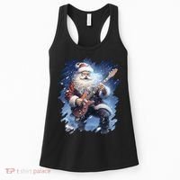 Santa Claus Playing Guitar Women's Tank Top thumb 0