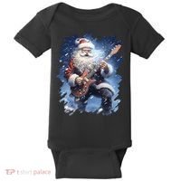 Santa Claus Playing Guitar Baby Bodysuit thumb 0