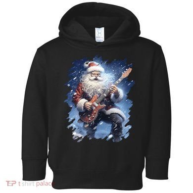 Santa Claus Playing Guitar Toddler Hoodie