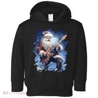 Santa Claus Playing Guitar Toddler Hoodie thumb 0
