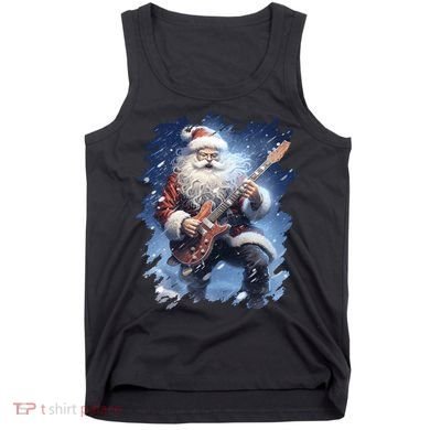Santa Claus Playing Guitar Tank Top