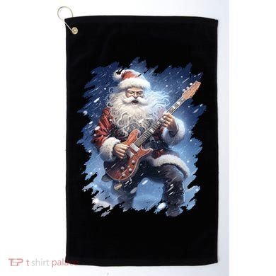 Santa Claus Playing Guitar Golf Towel