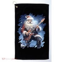 Santa Claus Playing Guitar Golf Towel thumb 0