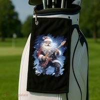 Santa Claus Playing Guitar Golf Towel thumb 2