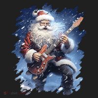 Santa Claus Playing Guitar Golf Towel thumb 3