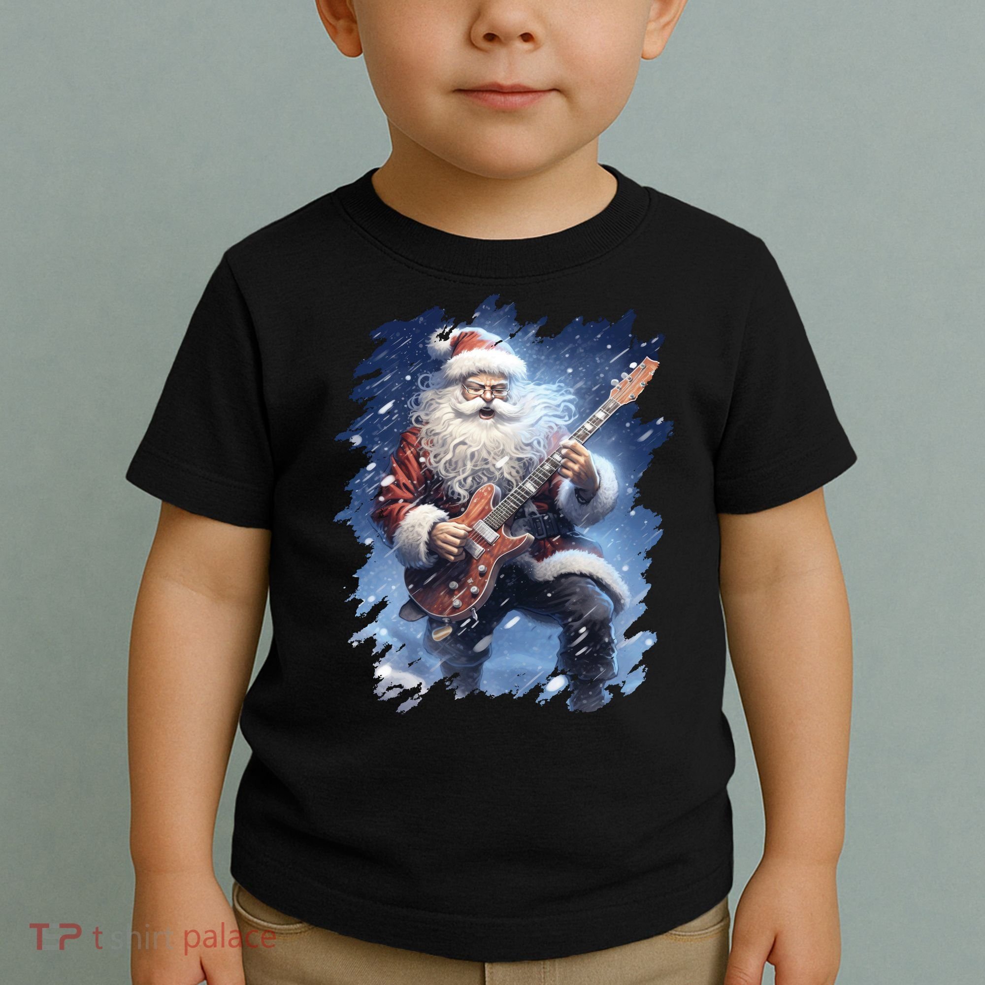 Santa Claus Playing Guitar Toddler T-Shirt