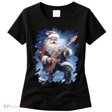 Santa Claus Playing Guitar Women's T-Shirt