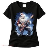 Santa Claus Playing Guitar Women's T-Shirt thumb 0