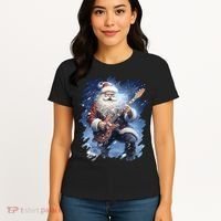 Santa Claus Playing Guitar Women's T-Shirt thumb 4