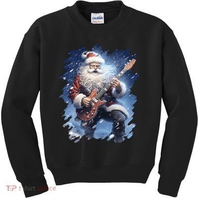 Santa Claus Playing Guitar Kids Sweatshirt