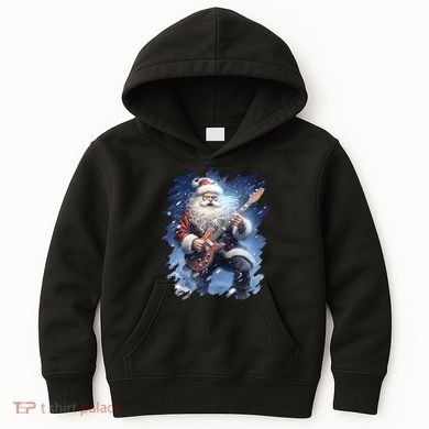 Santa Claus Playing Guitar Kids Hoodie