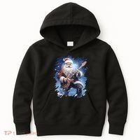 Santa Claus Playing Guitar Kids Hoodie thumb 0