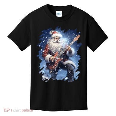 Santa Claus Playing Guitar Kids T-Shirt