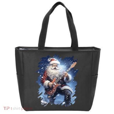Santa Claus Playing Guitar Tote Bag