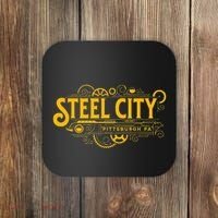 Steel City Pittsburgh Pennsylvania 412 Home Retro Coaster thumb 0