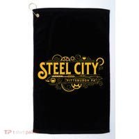 Steel City Pittsburgh Pennsylvania 412 Home Retro Golf Towel thumb 0