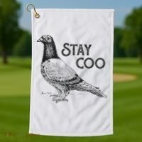Stay Coo Pigeon Breeder Golf Towel thumb 1