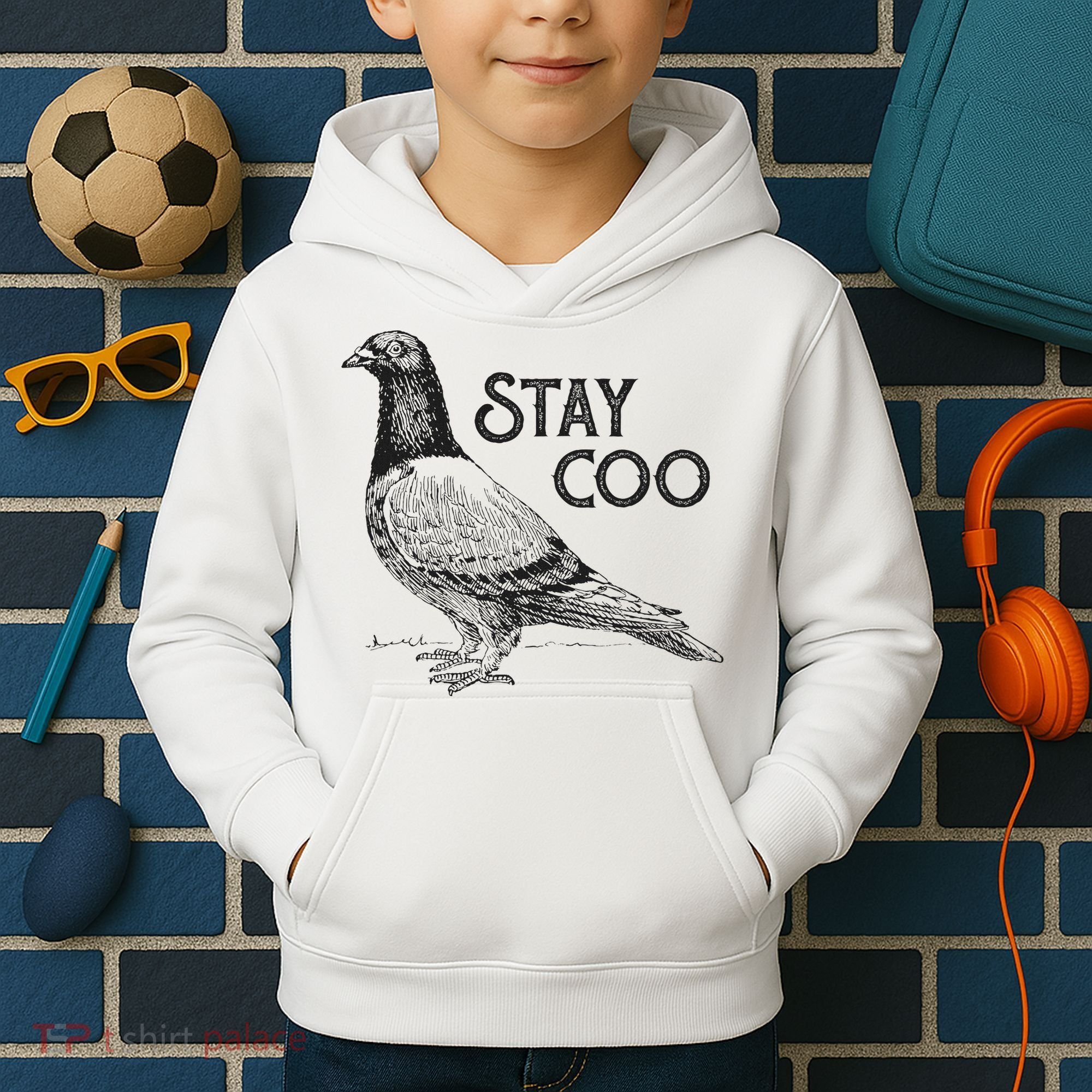 Stay Coo Pigeon Breeder Kids Hoodie