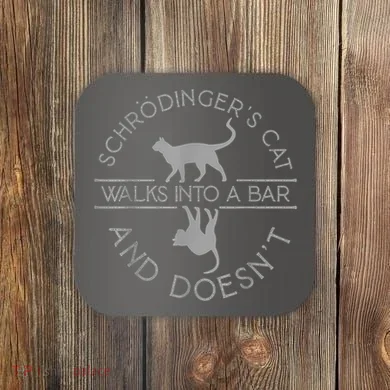 Schrodingers Cat Physics Coaster