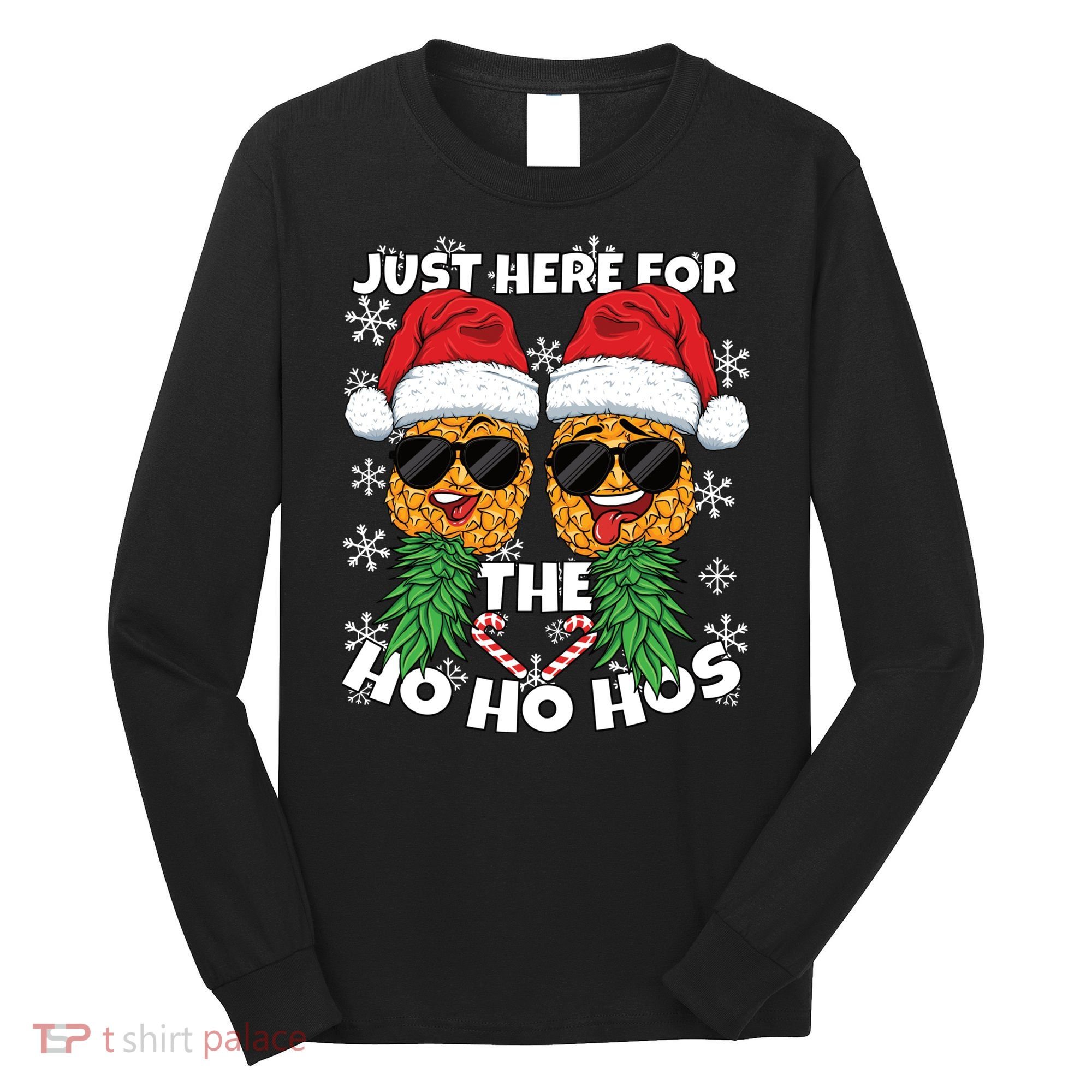 Swinger Christmas Party Here for the Ho Ho Hos Pineapple Long Sleeve Long Sleeve Shirt