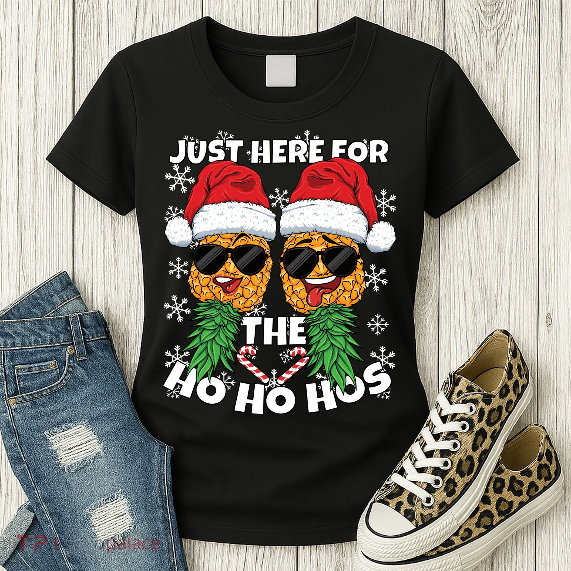 Swinger Christmas Party Here for the Ho Ho Hos Pineapple Long Sleeve Women's T-Shirt