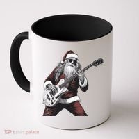 Santa Claus Playing Guitar Rock And Roll Christmas Gift Coffee Mug thumb 0
