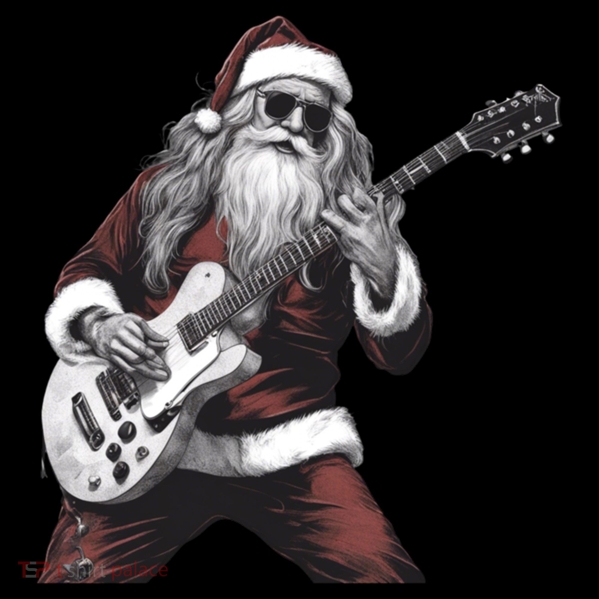 Santa Claus Playing Guitar Rock And Roll Christmas Gift Coffee Mug