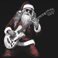 Santa Claus Playing Guitar Rock And Roll Christmas Gift Pajama Set thumb 2