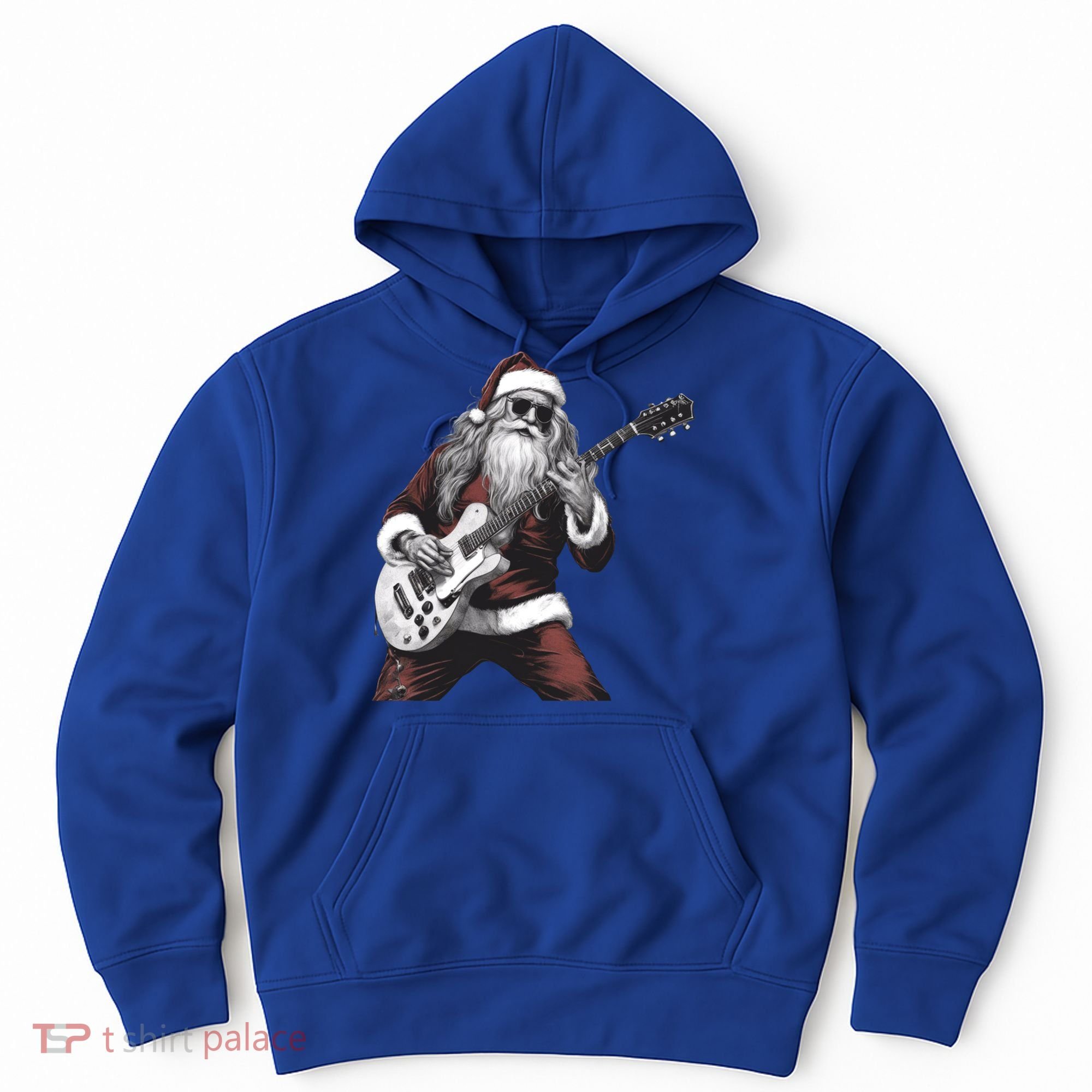 Santa Claus Playing Guitar Rock And Roll Christmas Gift Hoodie