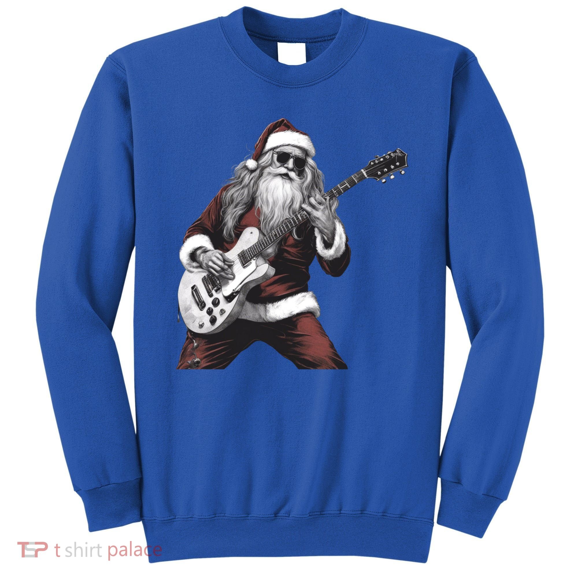 Santa Claus Playing Guitar Rock And Roll Christmas Gift Sweatshirt