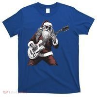 Santa Claus Playing Guitar Rock And Roll Christmas Gift T-Shirt thumb 0