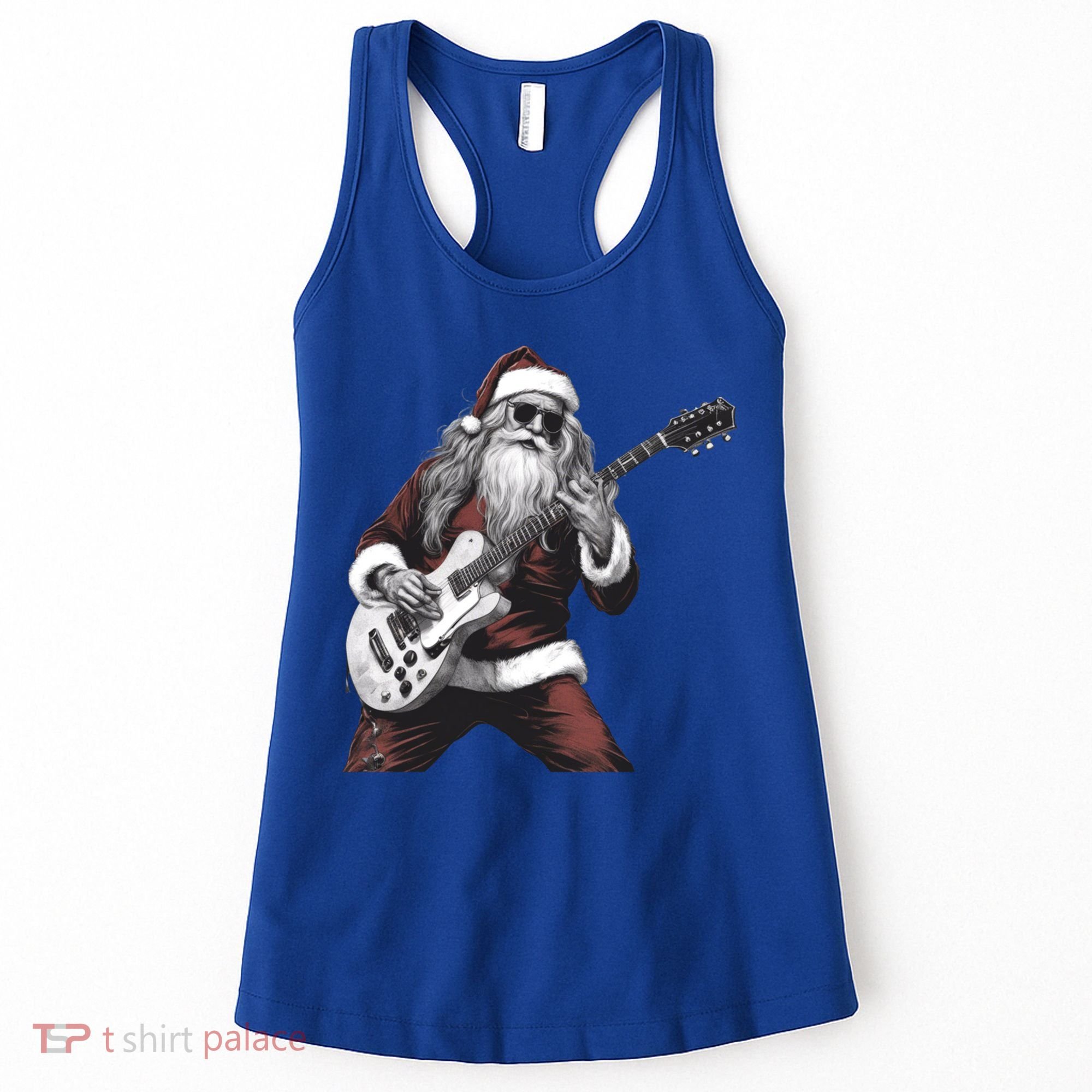 Santa Claus Playing Guitar Rock And Roll Christmas Gift Women's Tank Top