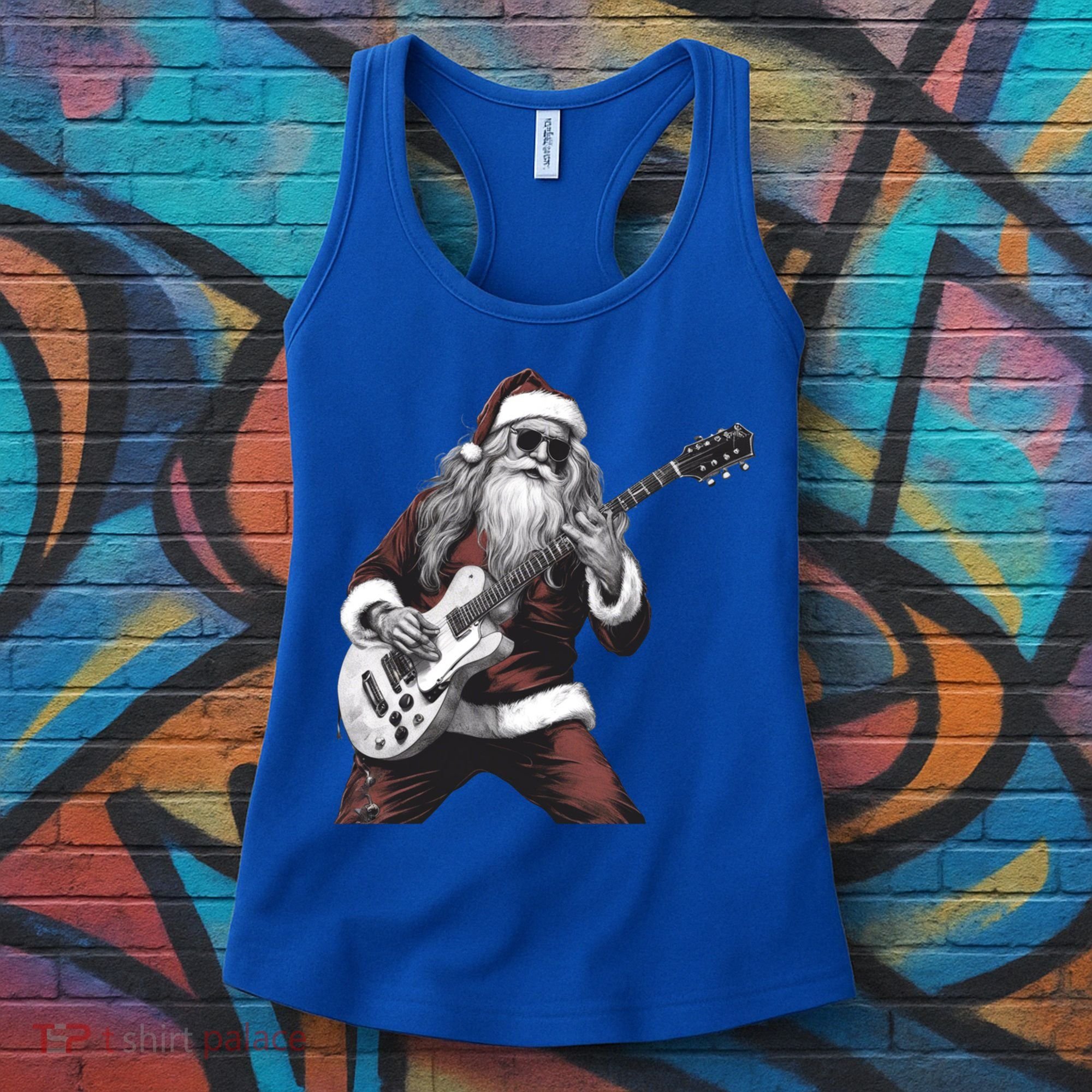 Santa Claus Playing Guitar Rock And Roll Christmas Gift Women's Tank Top