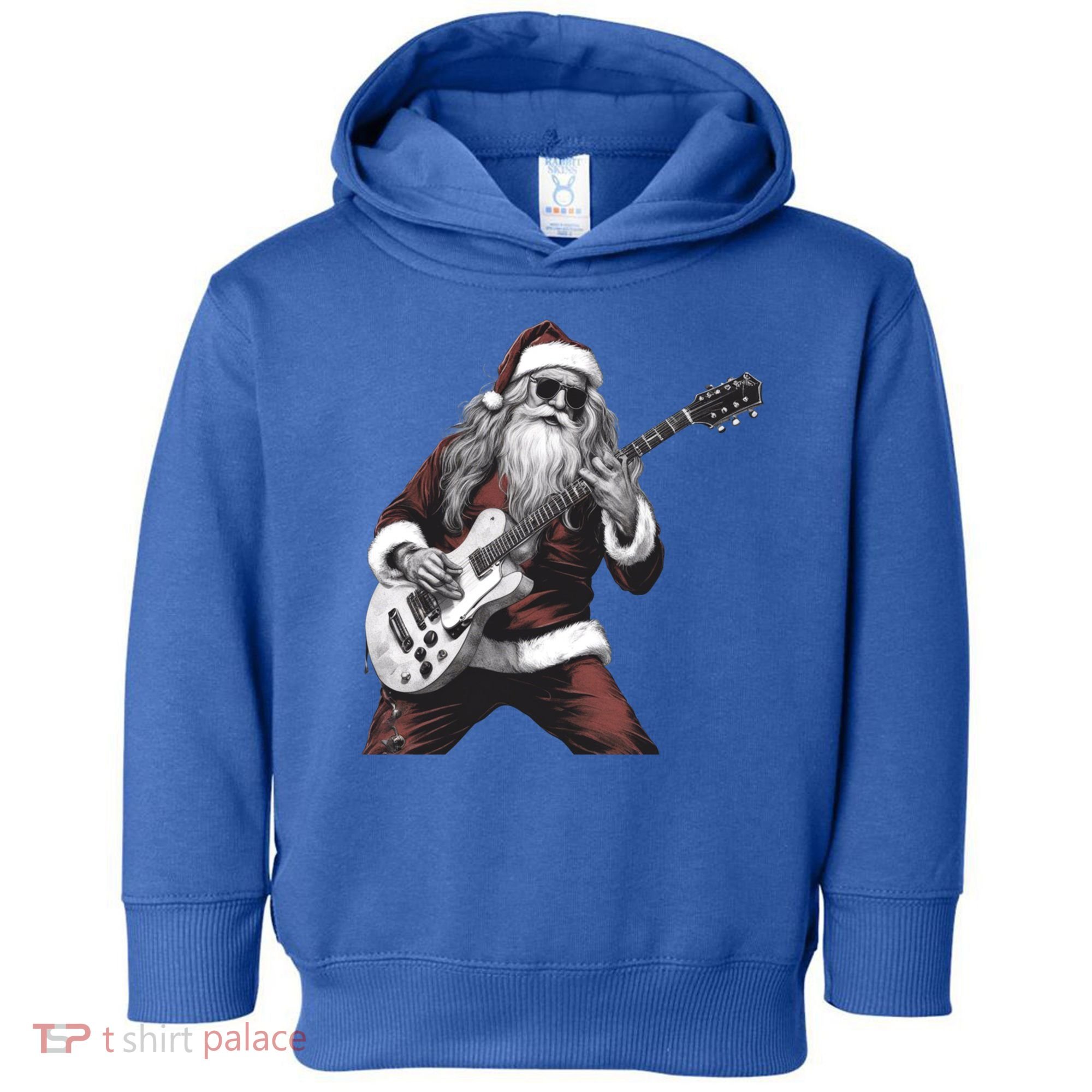 Santa Claus Playing Guitar Rock And Roll Christmas Gift Toddler Hoodie