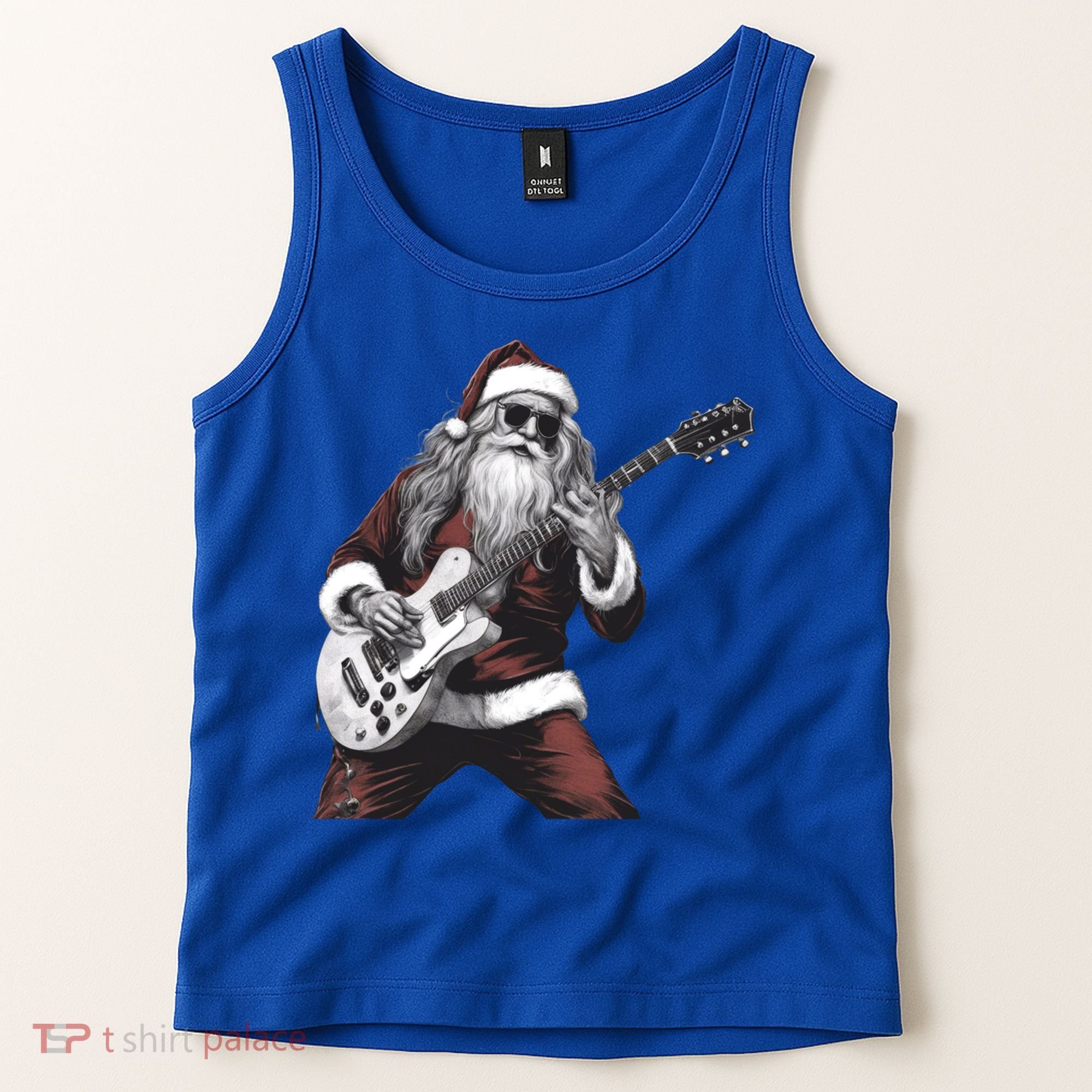 Santa Claus Playing Guitar Rock And Roll Christmas Gift Tank Top