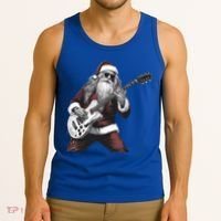Santa Claus Playing Guitar Rock And Roll Christmas Gift Tank Top thumb 3