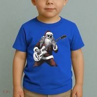 Santa Claus Playing Guitar Rock And Roll Christmas Gift Toddler T-Shirt thumb 2