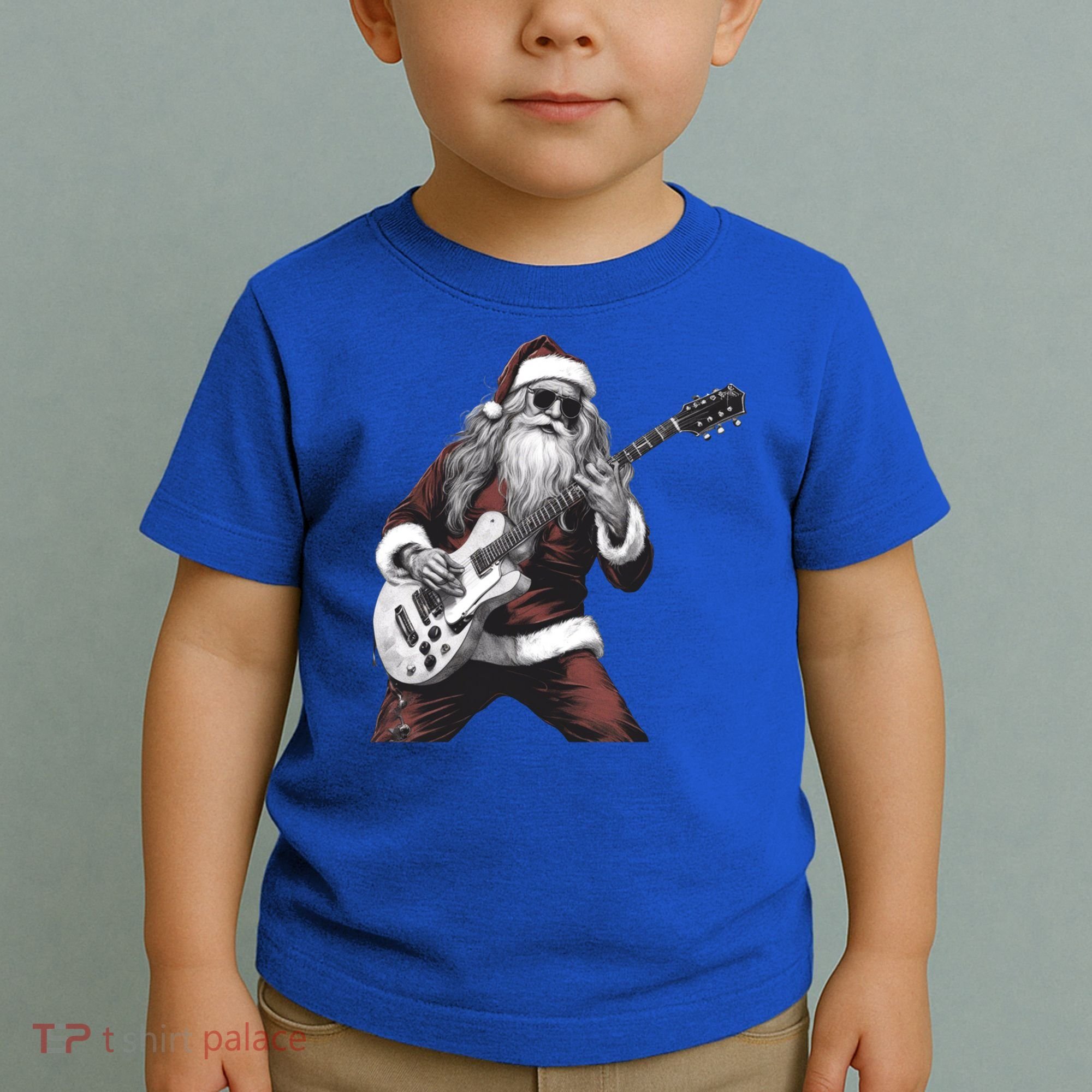 Santa Claus Playing Guitar Rock And Roll Christmas Gift Toddler T-Shirt