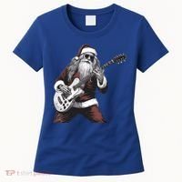 Santa Claus Playing Guitar Rock And Roll Christmas Gift Women's T-Shirt thumb 0
