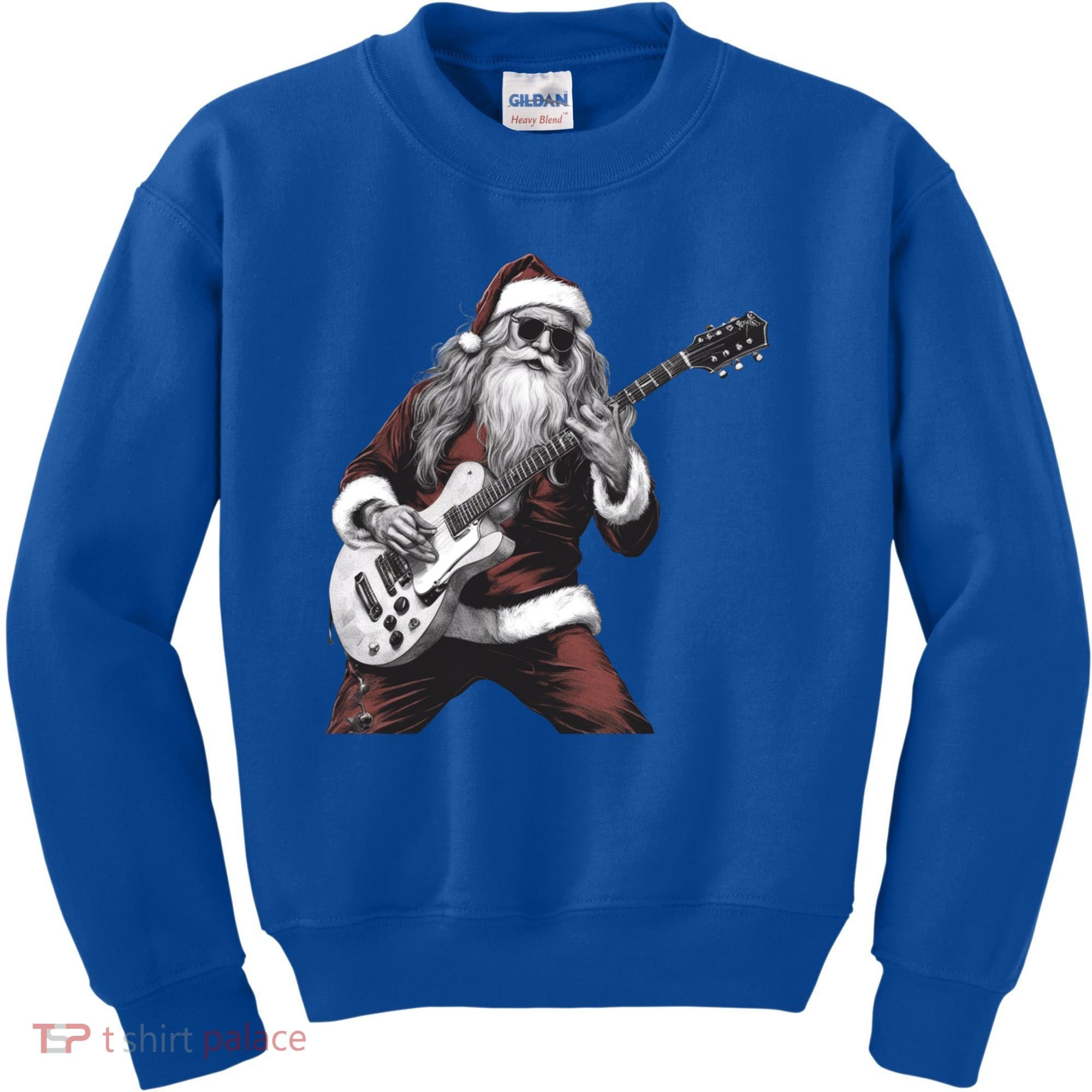 Santa Claus Playing Guitar Rock And Roll Christmas Gift Kids Sweatshirt