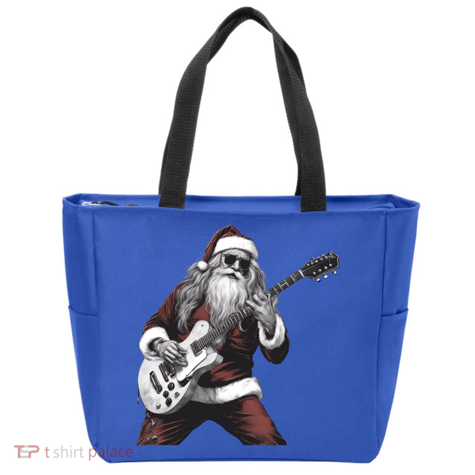 Santa Claus Playing Guitar Rock And Roll Christmas Gift Tote Bag