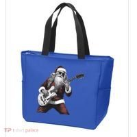 Santa Claus Playing Guitar Rock And Roll Christmas Gift Tote Bag thumb 3