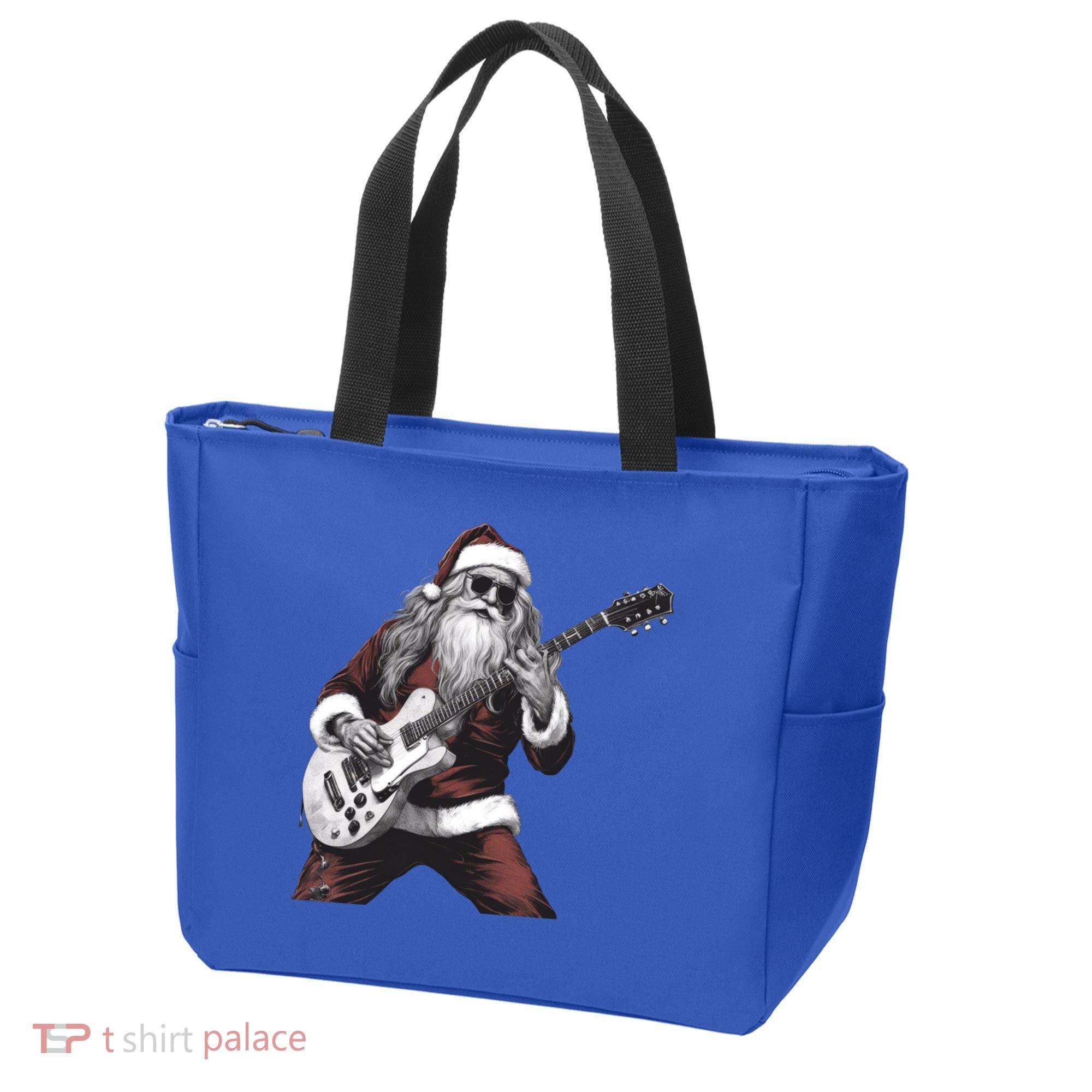 Santa Claus Playing Guitar Rock And Roll Christmas Gift Tote Bag